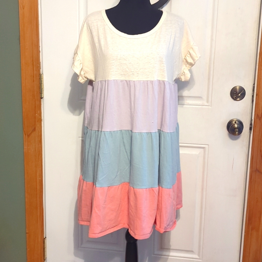 Ruffled Color block dress
